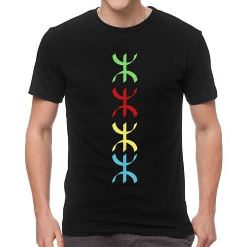 Amazigh Tifinagh Symbol Tshirt Men Streetwear Tee Tops Cotton T Shirt Short Sleeve Flag Of Berber T-shirt Gift Clothing