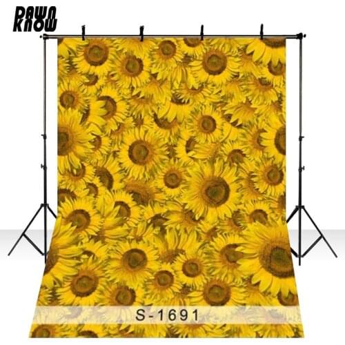 DAWNKNOW Sunflower Vinyl Photography Background For Newborn Floral Photocall Polyester Backdrops For Kids Photo Studio S1691