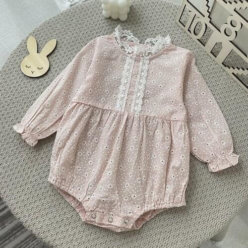 Spring Autumn Baby Girls Clothes Infant Baby Girls Jumpsuit Cotton Long Sleeve Flower Printing Toddler Baby Girl Romper