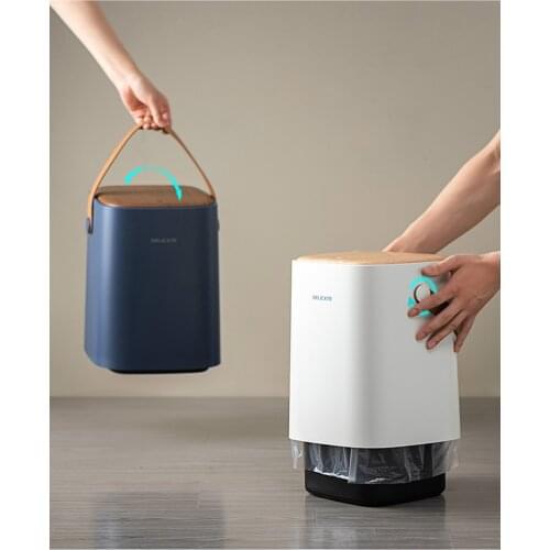 Nordic household living room bedroom double-layer high-grade classification push-type trash can with lid trash can bedroom