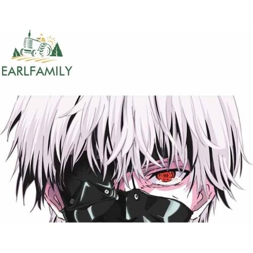 EARLFAMILY 13cm x 6.4cm for Ghoul Tokyo Vinyl Car Wrap Waterproof Car Stickers Laptop Scratch-proof Window Decal for Vehicle