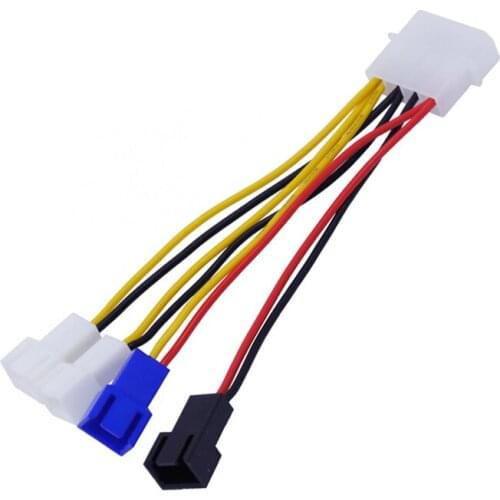 IDE 4Pin To 3/4 Pin 3Pin Extension Fan cable Adapter Power Cable 1 to 4 Y Splitter Speed control line Connector 12V 7V 5V 12.5CM