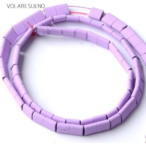 Lavender Purple Hematite Stone Natural Rubber Matte Square Beads Space Loose Beads For Jewelry Making 5*5mm Diy Bracelet 15"