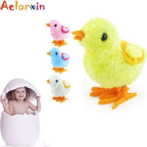 Animal Cute Plush Jumping Chicken Color Clockwork Chicken Toys For Children Clockwork Toys Wind Spin Clockwork Toy Toys For Baby