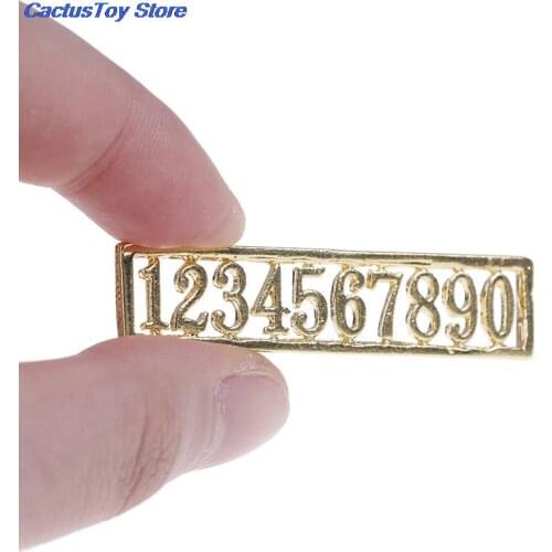 1pcs For 1:12 Scale Dolls House Miniature Set Of Golden Numbers Door Accessory for Girl Kids Gift