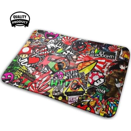 Drifting Jdm Multi Sticker Look Drift Drifting Japanese 3D Soft Non-Slip Mat Rug Carpet Cushion Jdm 100S Jdm Multi Look Drift