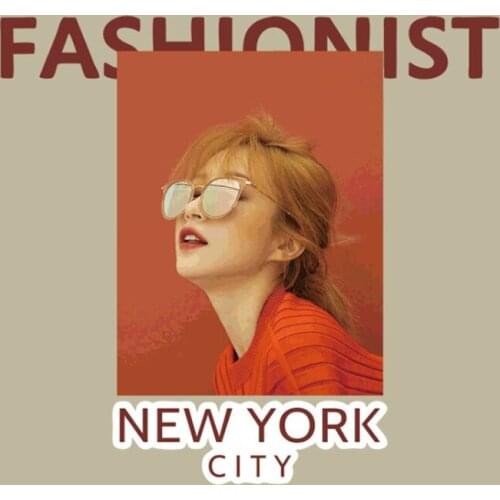 Girl Pattern Patches Appliqued Fashion Diy Vinyl Heat Transfer Tops Applique Clothes Iron On Vinyl Heat Transfer Stickers Custom