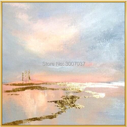 Skills Artist Handmade High Quality Abstract Pink And Gold Oil Painting Big Size Pop Art Painting For Living Room Decoration