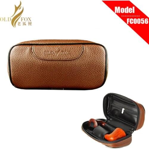 Ru-Litchi PU Leather Tobacco Pipe Pouches for 2 Tobacco Pipes with Little Pipes Bag Inside fc0001-fc0056