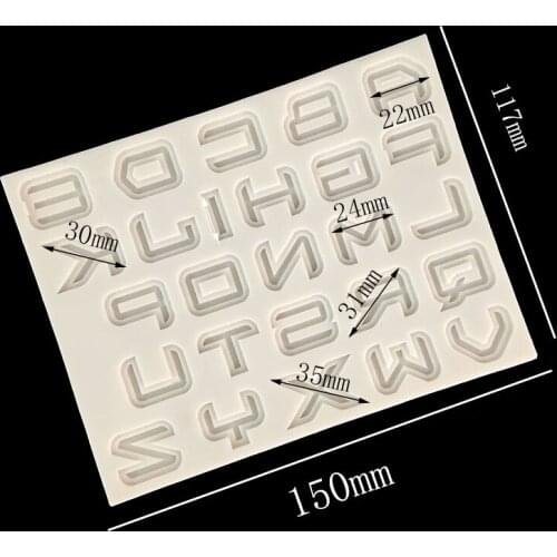 Minsunbak 26 English letters Silicone fondant mould Cake decoration tools Chocolate Candy Baking Tools