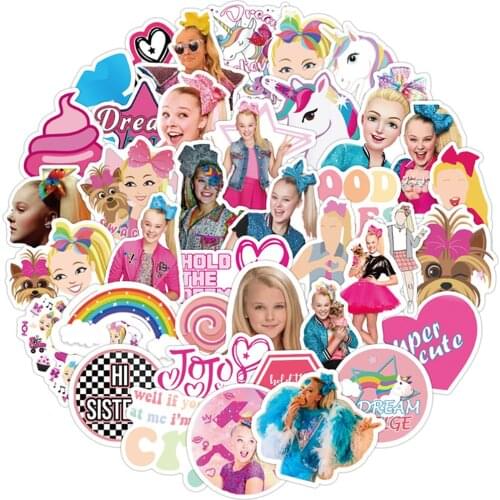50PCS Mixed Singer JoJo Siwa Graffiti Stickers Skateboard Fridge Guitar Laptop DIY Classic Sticker Decals Cool for Kid Toys Gift