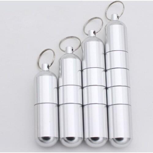 Waterproof Cotton Swab Storage Multi-function Cigarette Toothpick Box with Keychain Holder Box Aluminum Alloy Box Pill Box