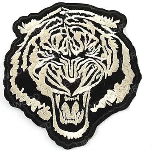 Tiger Embroidered Badge Iron On Sew On Patch Cool Tiger Applique for Clothes Jacket Jeans Cap Parches Grandes Para Ropa