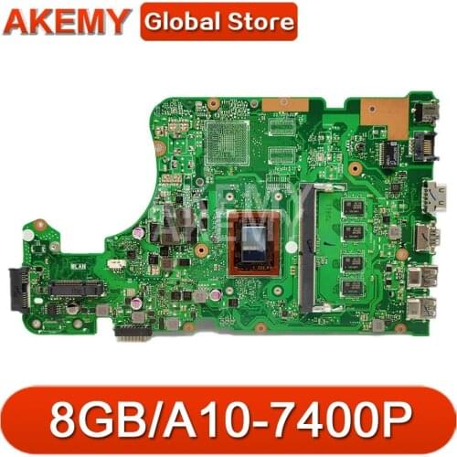 X555QA 8GB/A10-7400 P For Asus X555Q A555Q X555QG X555QA X555BP x555B X555BA Mainboard Motherboard