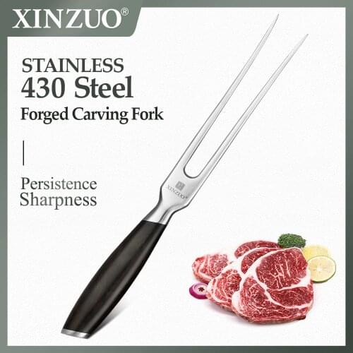 XINZUO Carving Fork and Carving Knife 430 Stainless Steel Tableware Steak Knife and Fork Twinset Classic West Tableware Steak