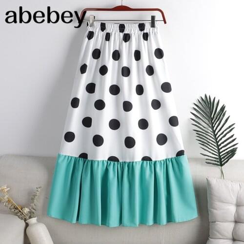 New 2021 Vintage Floral Printed Tulle Pleated Mi-long Women Skirts High Waist Loose Female Umbrella Skirts Spring Summer