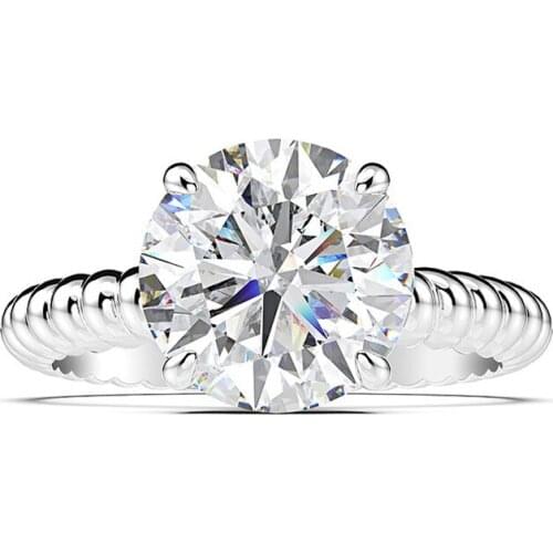 Classic 100% 925 Sterling Silver Created Wedding Rings For Women High Carbon Diamond Simple Party Jewelry Fine Jewelry Gift