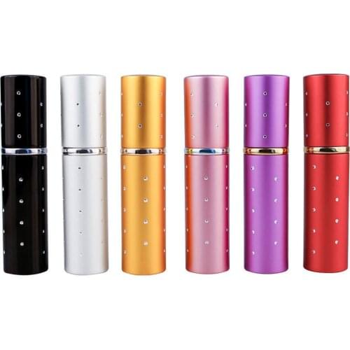 1pc 10ml Mini Portable Perfume Bottle Travel Refillable Empty Perfume Atomizer Sprayer Metal Spray Scent with Point Pump Case