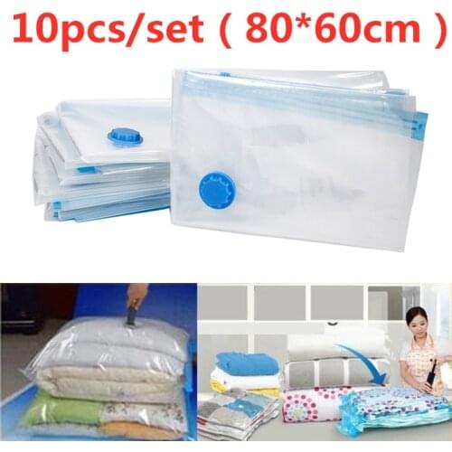 10pcs/set Vacuum Storage Bag Space Saver Compression Organizer for Clothes Quilt Saving Seal Compressed Organizer Bags HWC