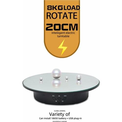 20cm Electric Rotating Jewelry Display Stand Motorized Rotary Turntable Modeldisplay Stand Base Usb/battery Powered Plastic