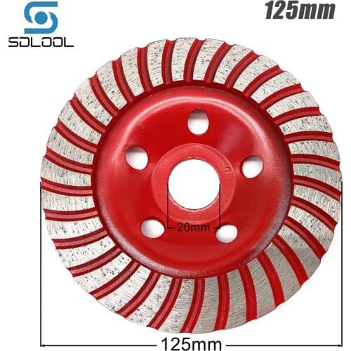 5’’ 125mm Turbo Diamond Grinding Cup Wheel Segment Grinding Wheel for Angle Grinder Marble Granite Concrete Abrasive Tool