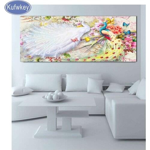 5D Diy Diamond Painting"white peacock flower"Cross Stitch Full Square Rhinestone Diamond Embroidery Patchwork Mosaic 3d Pictures
