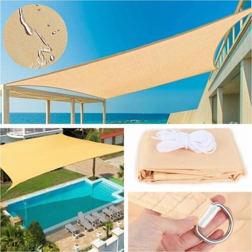 6*6M Waterproof Sun-Shelter Square Four-Cornered Sail Outdoor Shading Net Garden Canopy Yard Sail Beach Awning 21Colours