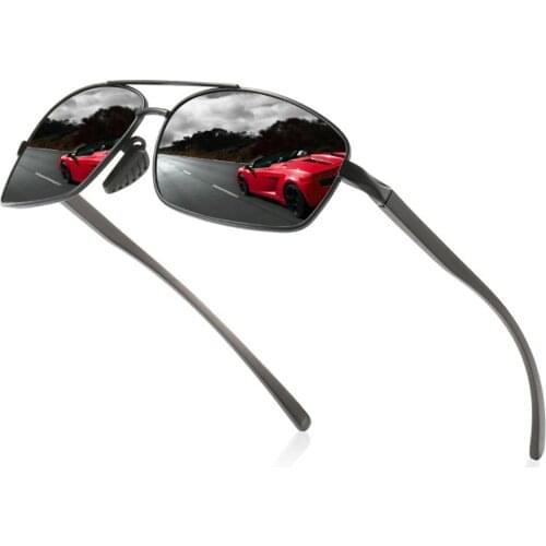 Al-mg Alloy Oversized Pilot Polarized Sunglasses Custom Made Myopia Minus Prescription Polarized Lens -1 To -6