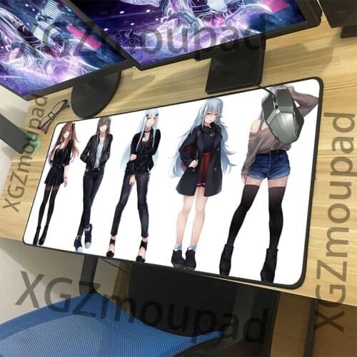 XGZ Large Gaming Mouse Pad Black Lock Edge Girls Frontline Custom Computer Keyboard Table Mat Rubber Non-slip Coaster Washable