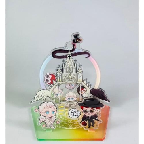 Movie Good Omens Michael Sheen Angel Devil Acrylic Stand display Limited Keychain Keyring Rare gift limited cosplay