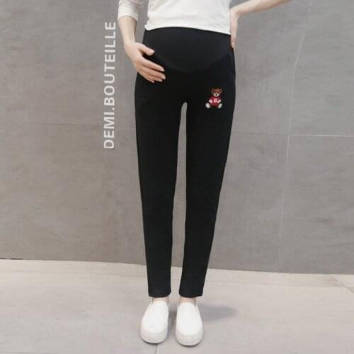 Maternity pants The New Spring and autumn Bear embroidery Wearing Tumor pants Casual trousers Leggings