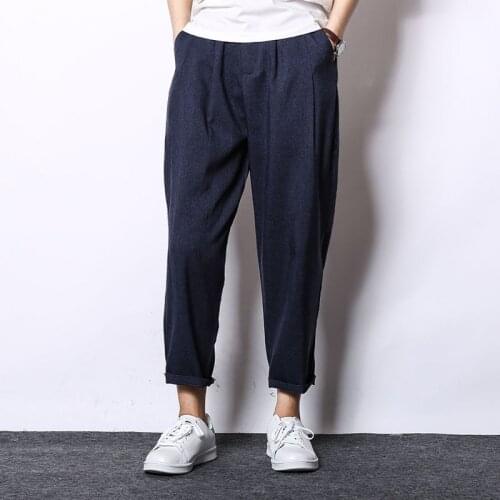 MRMT 2021 Brand Summer New Relaxed Mens Trousers Linen Casual Pants Cotton Linen Pants for Male Harlan Trouser