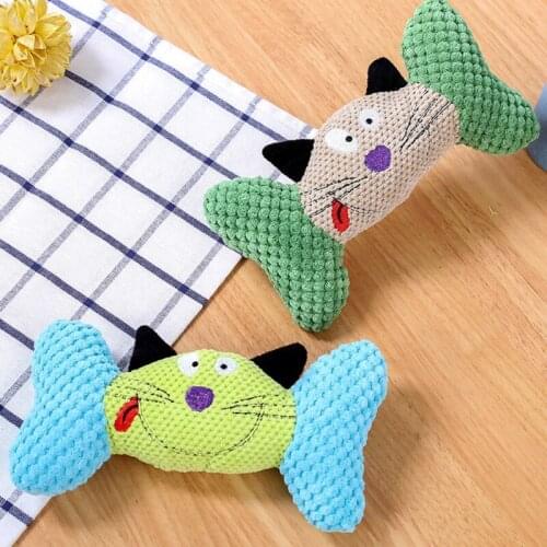 Pet Cat Face Bones To Bite The Sound Plush Toy