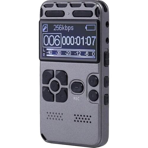 Digital Voice Recorder 8GB Support External Mic with Earphone Jack Speaker Free Drive for Interview Recording Sound USB Plug