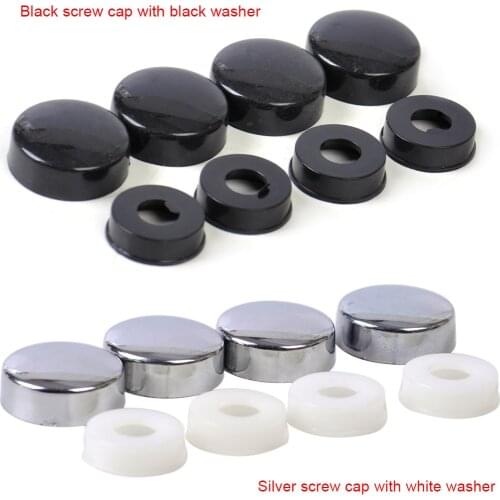 DWCX ABS 4x Screw Nut Cap + Bolt Cover Set Universal for Car Truck Motorcycle Security License Plate Frame Mounting Screws Bolt