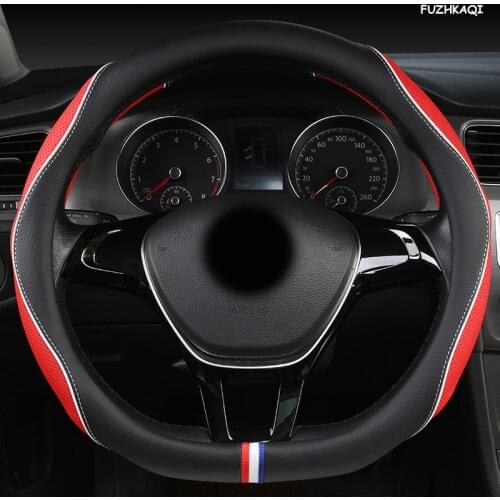 FUZHKAQI Leather Car Steering Wheel Cover For Jeep Renegade Wrangler jk tj Grand Cherokee Compass Patriot