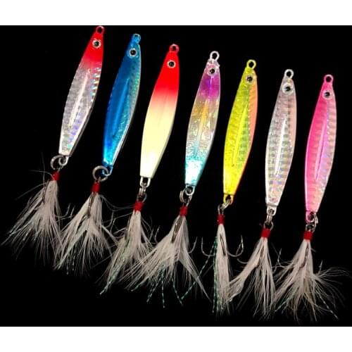 Hot Sale 7 Pieces7g10g14g17 Metal Lure Fishing Spoon Freshwater Fishing Hard LureSliceJigBait Spoon Fishing Tackle Metal Jigging