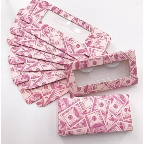 20pic/50pic mink lashes box 2020 new style dollars lashes box custom private label logo pink good selling high quality box