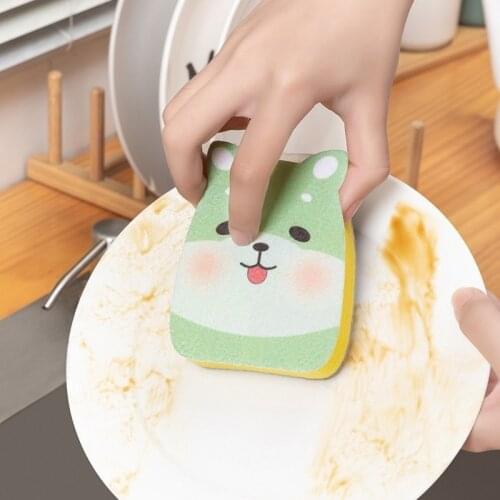 Kitchen Cleaning Brush Pot Pan Sponge Scouring Pad Household Sponge Microfiber Scrub Sponge for Dishwashing Bathroom Accessories