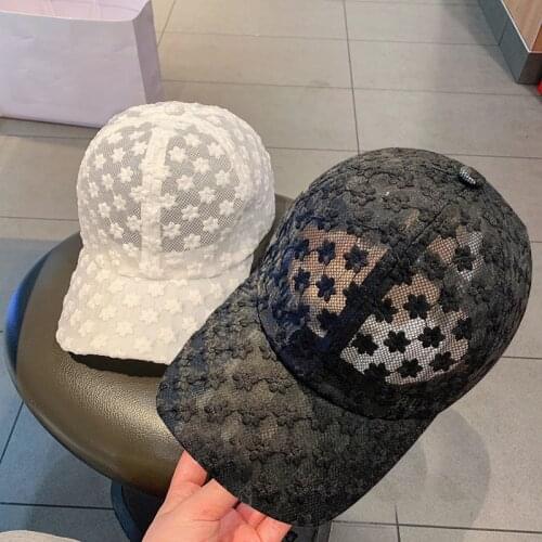 Summer Hat Hollow Lace Flower Baseball Cap Summer Anti UV Breathable Mesh Hats Sports Caps Snapback Floral Hat Women Girls