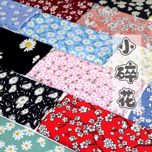 Small Daisy Floral Cotton Fabric By The Per Meter for Clothes Skirt Dress Diy Sew Silky Smooth Brocade Flower Printed Textile