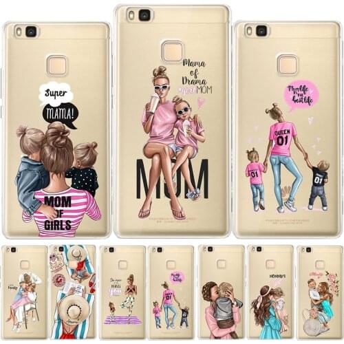 Brown Hair Baby Mom Girl Queen Soft TPU Cover For Coque Huawei P8 P9 P10 Plus P20 P30 Lite Mate 10 20 Lite Pro Silicone Case