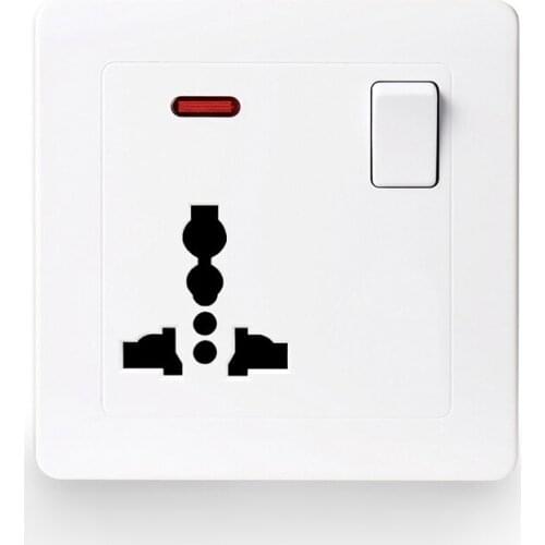 10pcs Home Improvement Wall Outlet 13A British Standard Three-holes Five-holes Universal Multi-function Wall Socket with Switch