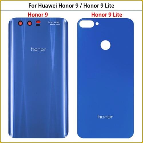 New Honor 9 Rear Housing Case For Huawei Honor 9 Lite Battery Cover Door Back Cover Glass Panel Replacement Stick Adhesive