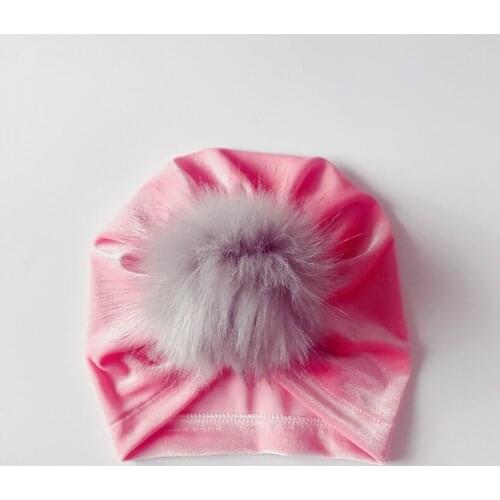 Autumn/Winter Velvet Soft Ball Baby Turban Trendy DIY Hair Accessories Head Wrap For Kids Headwear Wholesale Headband For Girl