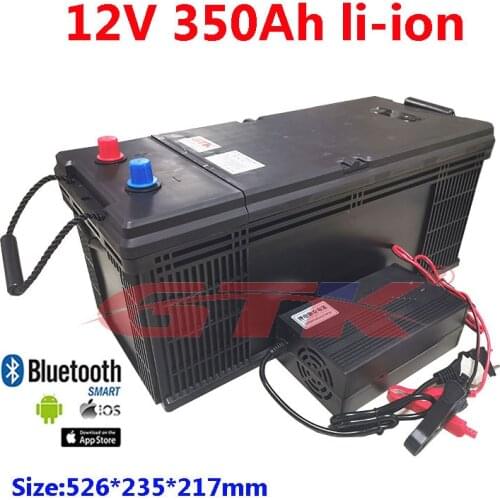 Rechargeable 12V 350Ah Lithium li ion battery pack for Solar Solar energy storage system/electric boat/RV/solar panel+20Acharger