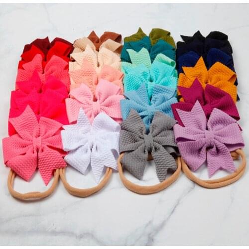 Newborn Swallowtail Artificial Flower Headbands For Baby Girls Nylon Elastic Bowknot Hairbands Headband Baby Toddler Accessories
