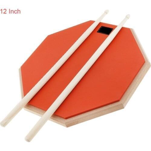Dumb drums 12 Inch Rubber Wooden Dumb Drum Practice Training Drum Pad with Drum Sticks
