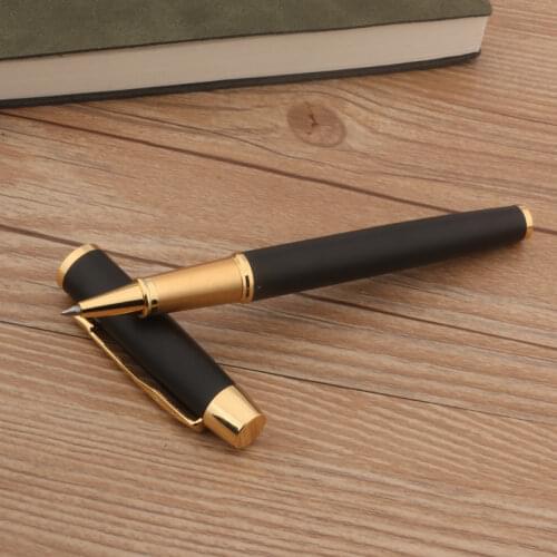 Elegant golden piece Trim Black and gold stripes Rollerball Pen