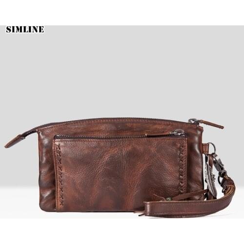 Luxury Brand Fashion Vintage Genuine Leather Cowhide Women Long Wallet Wallets Womens Purse Female Leather Clutch Bag Male Bags